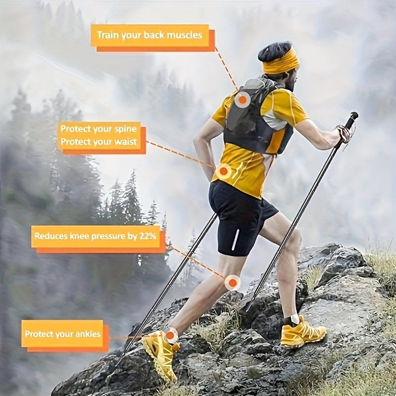 5-In-1 Versatile Collapsible Trekking Stick | Lightweight, Sturdy & Robust Outdoor Necessity, Essential Equipment for Vacation Travel, Hiking & Adventure Journeys