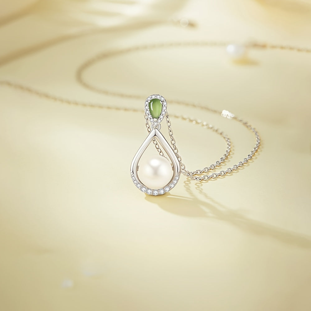 S925 Sterling Silvery Earrings for Women Natural Freshwater Freshwater Pearls Earrings Ear Hooks High-end Temperament Necklace for Women Men's Girlfriend Proposal EngaSynthetic Gemstoneent Wedding Anniversary Halloween Christ