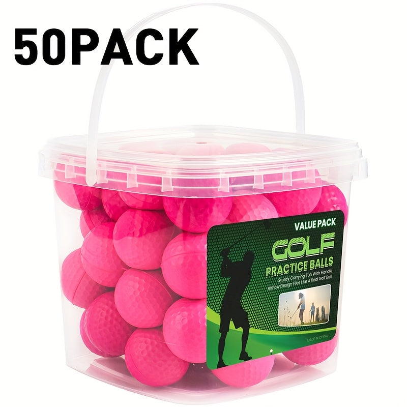 FINGER TEN Foam Golf Balls Practice Balls with Bucket 50 Pack Realistic Feel And Flight Sport Training for Indoor Or Outdoor Backyard Golf Training