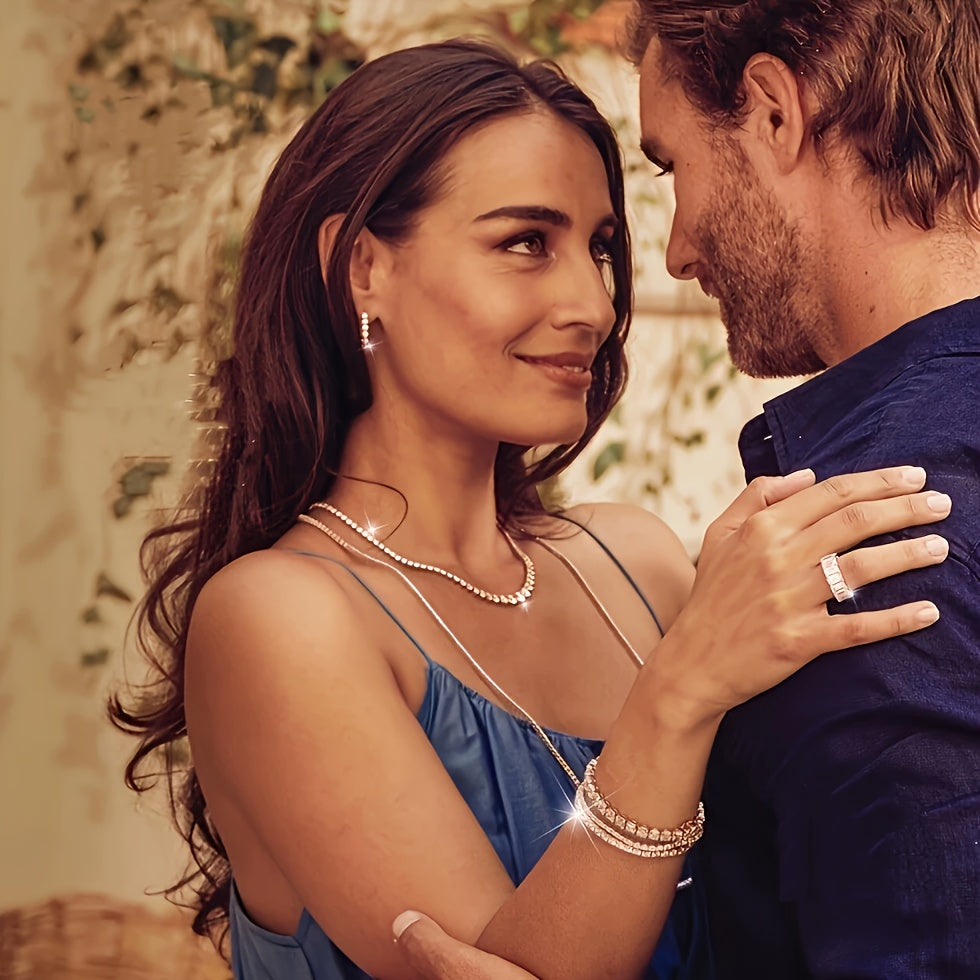 Tennis Bracelet 925 Sterling Silver 5mm 0.5-carat Moissanite, Exquisite Jewelry Gift, Suitable For Banquets And Dinners, Hip-hop, Couple Style, Bestseller, Luxurious, Wedding Gift, Anniversary Gift, Christmas And Birthday Gif