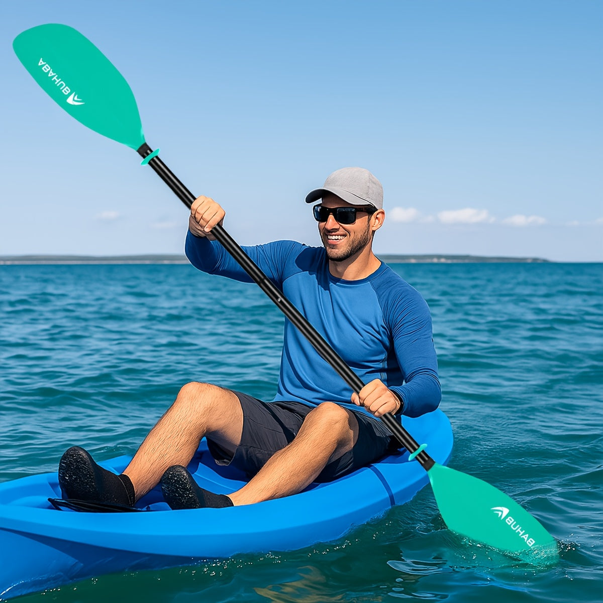 ABAHUB Low-Profile Two-Section Double Paddle Board - SKP2503, Aluminum Alloy, Mixed Colors, Ideal for Christmas, Valentine'S Day, Thanksgiving, Mother'S Day Gifts, Kayaking Accessory|Low Profile Design|Durable Kayak