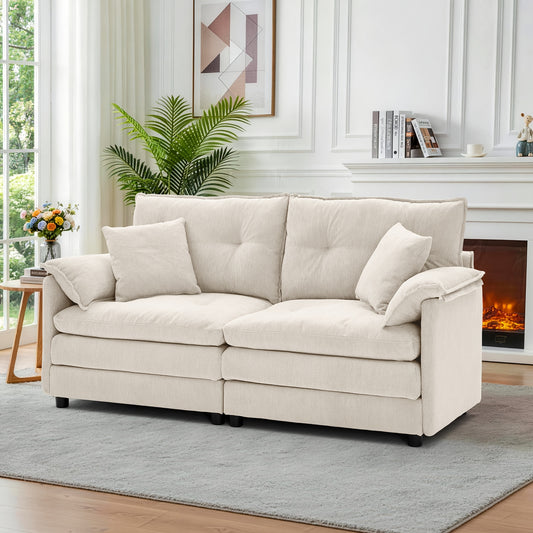 67.72-inch Modern Two-seater Chenille Upholstered Sofa | Comfortable Soft Cushions, Suitable for Living Room, Bedroom, Office, Modern Minimalist Design, Includes Soft Throw Pillows, Hardwood Frame by LNSENFIN