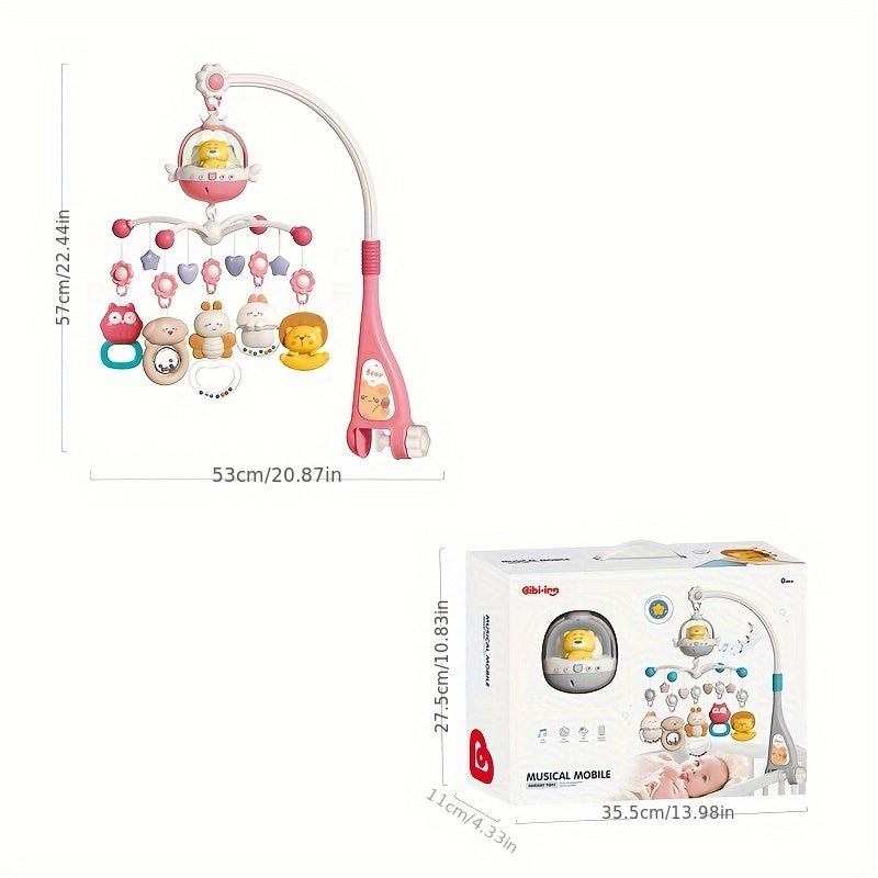 Newborn Baby Crib Mobile Bed Bell, Remote Control Baby Stroller with Projection, Educational Music Box Toy, Electric And Projection, Cute Rattles Bear, Birthday Gift for Newborns, Christmas Gift, Newborn Entertainment, Crib A