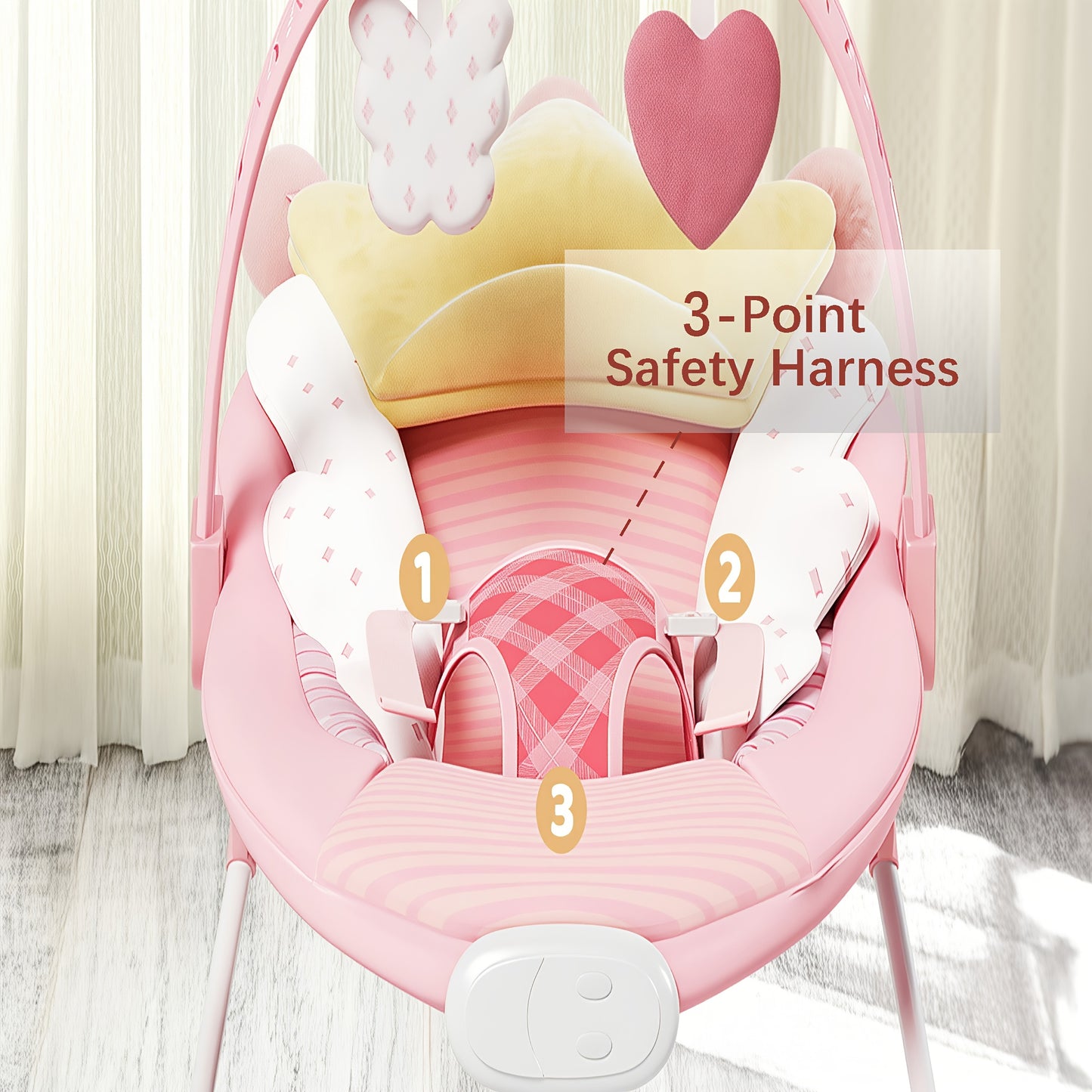 Portable Baby Bouncer for 0-6 Months up to 20 lbs - Lightweight Foldable Heavy-Duty Bouncer Seat with Easy Assembly, for & (Pink/Green) - Indoor/Outdoor Use, Ideal as halloween & Christmas Gifts for &