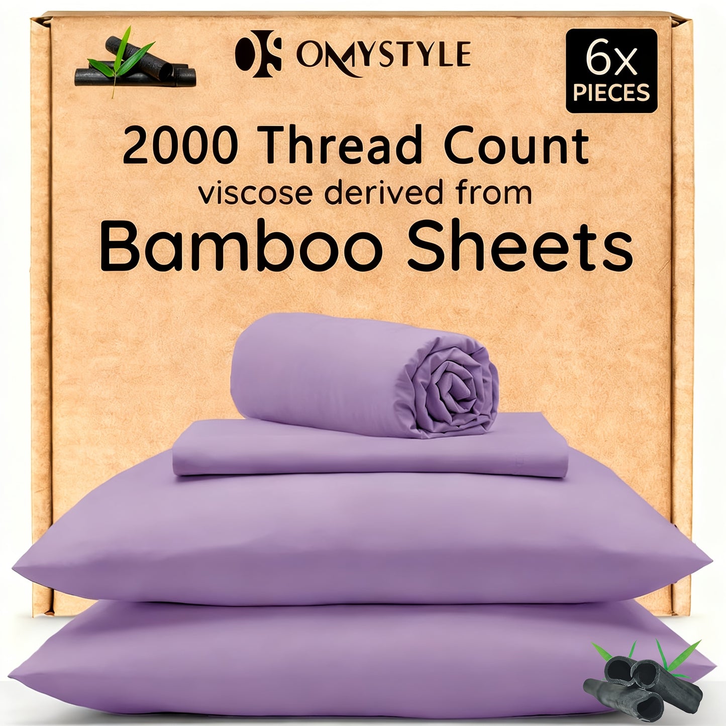 4pcs/6pcs Bamboo Cooling Bedding Set - Breathable And y - Fit for Hot Sleepers And Sweats, Pillowcases, Flat Sheet And Fitted Sheet - A Perfect Gift for Family