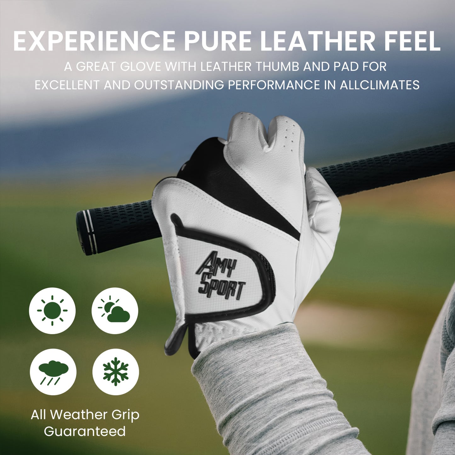 Golf Gloves Men Right Hand Left Hand Value 3 Pack, Premium PU With All Weather Grip For Serious Performance, Breathable & Comfortable Gift For Men