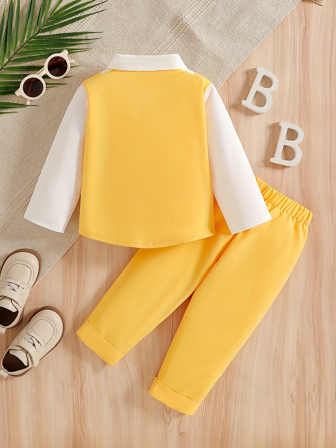 Baby Clothing And Baby Products 2025 New Baby Spring And Autumn Suit Set Wedding Birthday Party Gift Suit Fake Two Piece Long Sleeved Top And Pants Children'S Gentleman Baptismal Set Start Season Hot Halloween And Christmas C