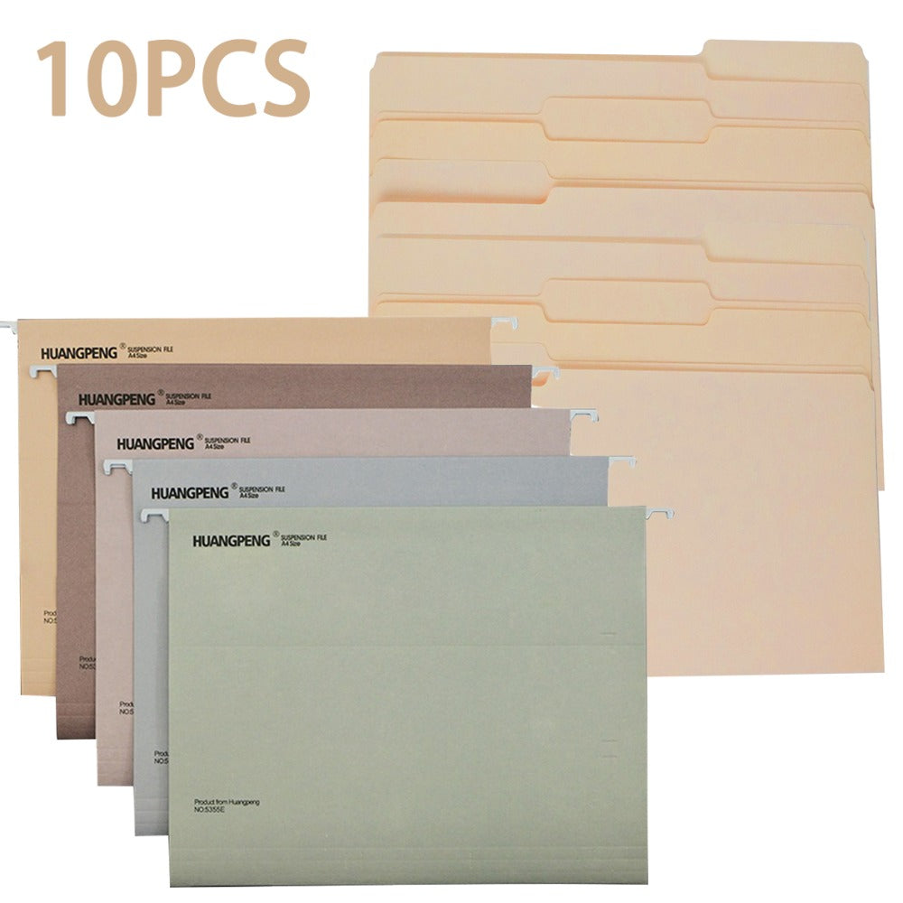 10/20pcs Hanging File Folder Manila Letter-Size Paper Folder Accordion File Folders with Labels, Portable Document Paper Bill Receipt Organizer, Home College School Office Supplies, Letter Size