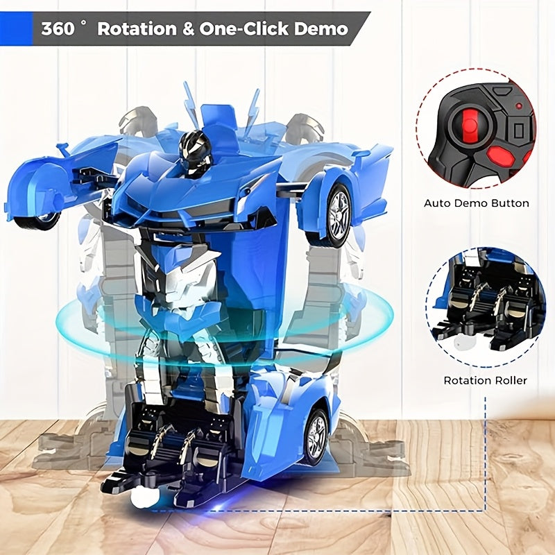 Transformable Remote Control Car Robot, R/C Car Toy, 1:18 Scale 360° Drifting, One-Click Transformation, Suitable for Kids Over 3 Years Old, Educational Toy, Kids' Day Gift, Birthday Present