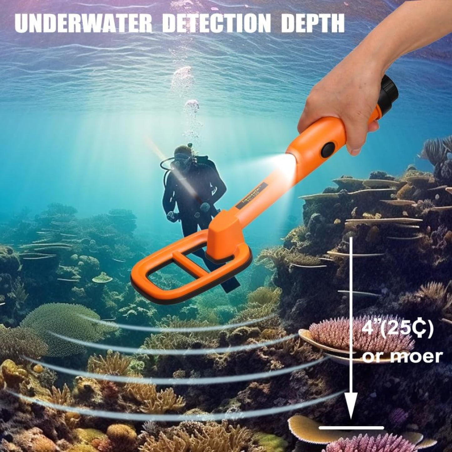 High precision deep water metal detector- 100 feet waterproof, anti-interference large cable, suitable for all kinds of metal detection, Treasure Hunting Tool, Underwater Metal Finder, Lightweight Design, Handheld Device, Pre