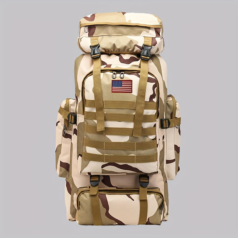21.13gal Tactical Hiking Backpack Set - Unisex Camo/Black, Durable Oxford Fabric, DIY System & Adjustable Design, 3-day Assault Pack with Large Capacity for Hiking, Camping, Hunting, Travel & Sports, Perfect Halloween/Christm