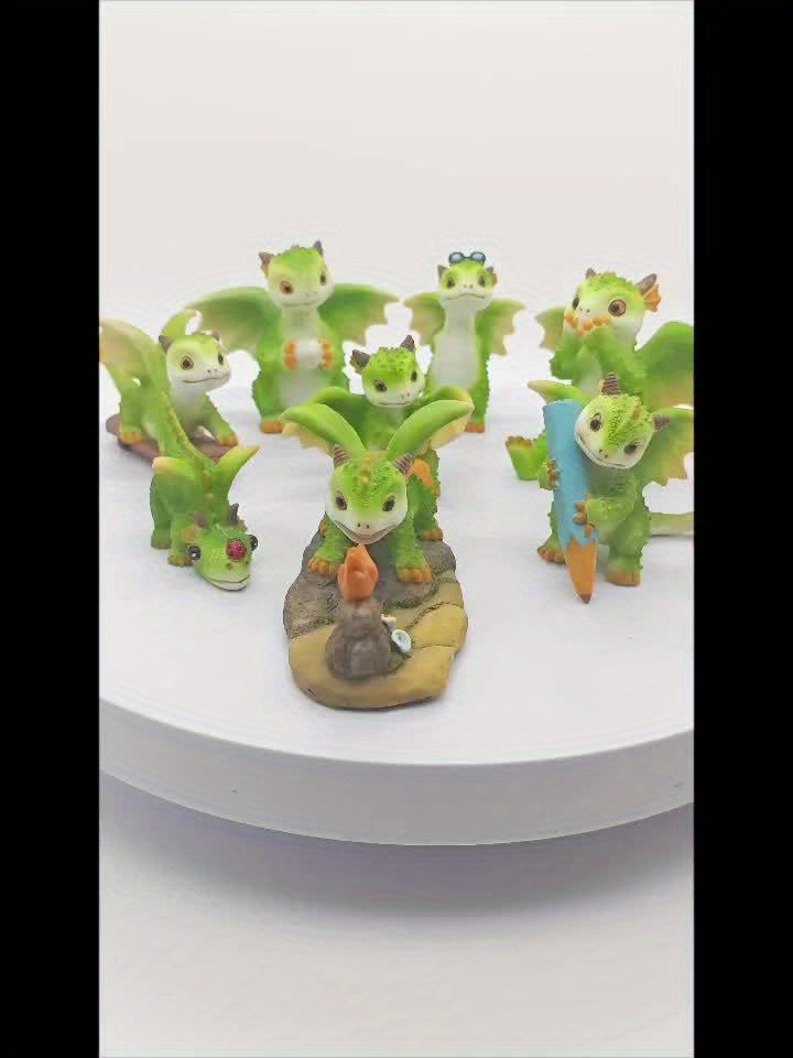 9pcs Suitable for Children's Desk Decoration, Adult Home Office, Or Anyone Who Loves Dragons! High Quality And Sturdy Resin Material Can Be Stored for A Long Time.