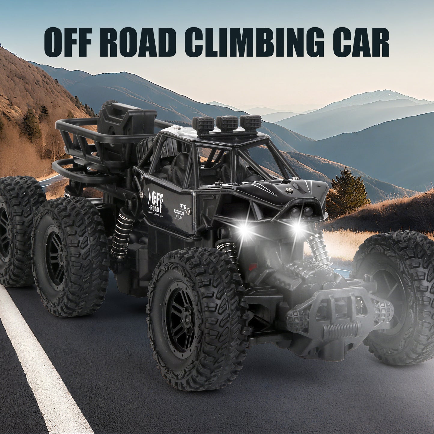 Six-Wheel Alloy Remote Control Car, All-Terrain Electric Toy Vehicle, 2.4GHz R/C Off-Road Car, High-Speed Climbing Car with Headlights And Shock Absorbers