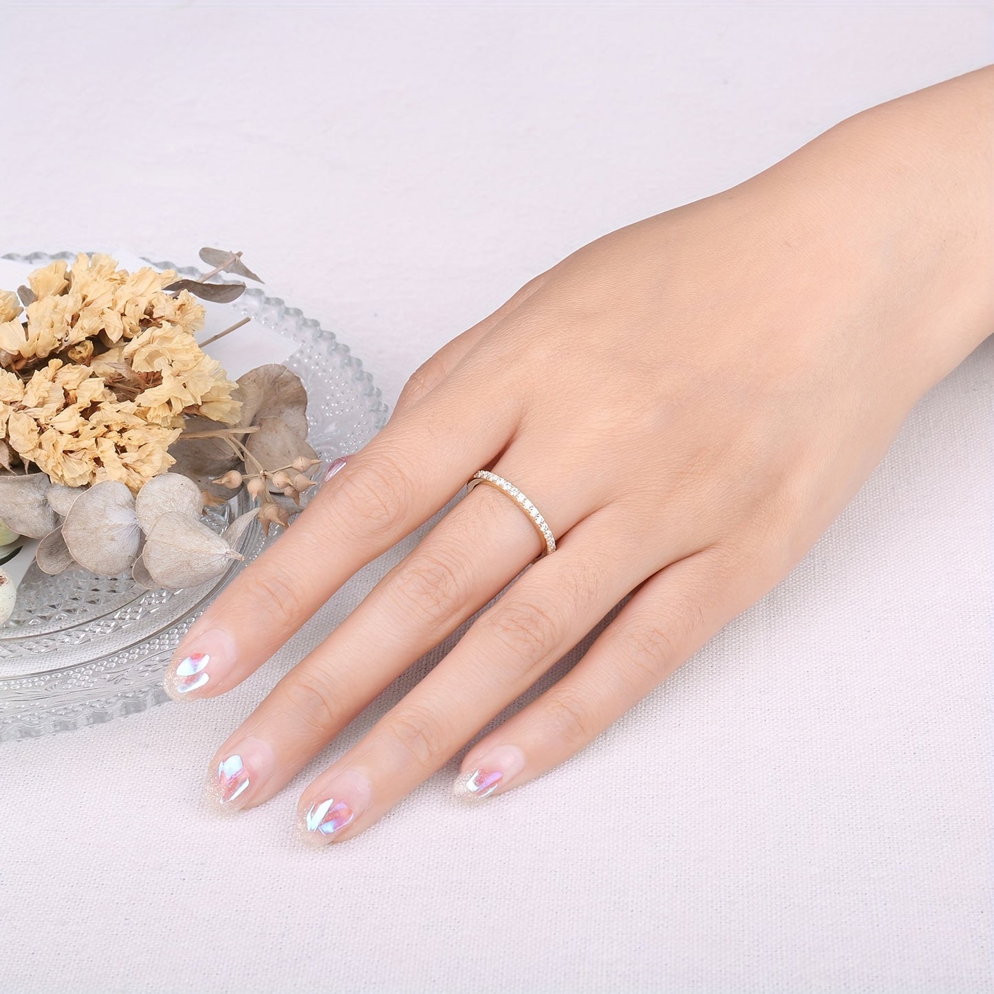 Elegant 925 Sterling Silver Ring with Round Cut Cubic Zirconia - Classic Eternity Engagement & Wedding Promise Stackable Ring for Women, Perfect for Daily Wear and Special Occasions