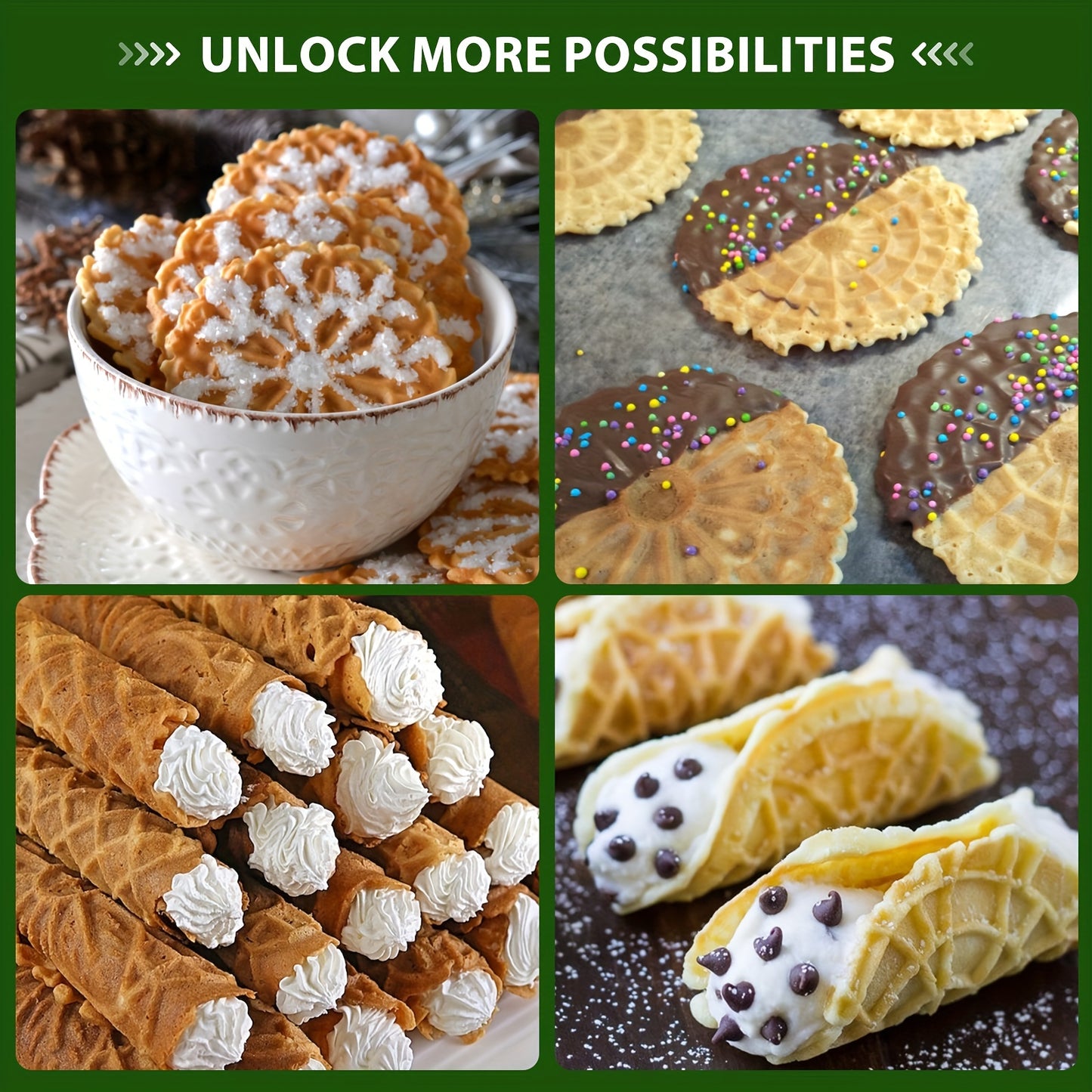 Mini Electric Pizzelle Cookie Maker, 4 * 4 Inches, Non-Stick, Perfect for Breakfast, Snacks, Desserts, And More