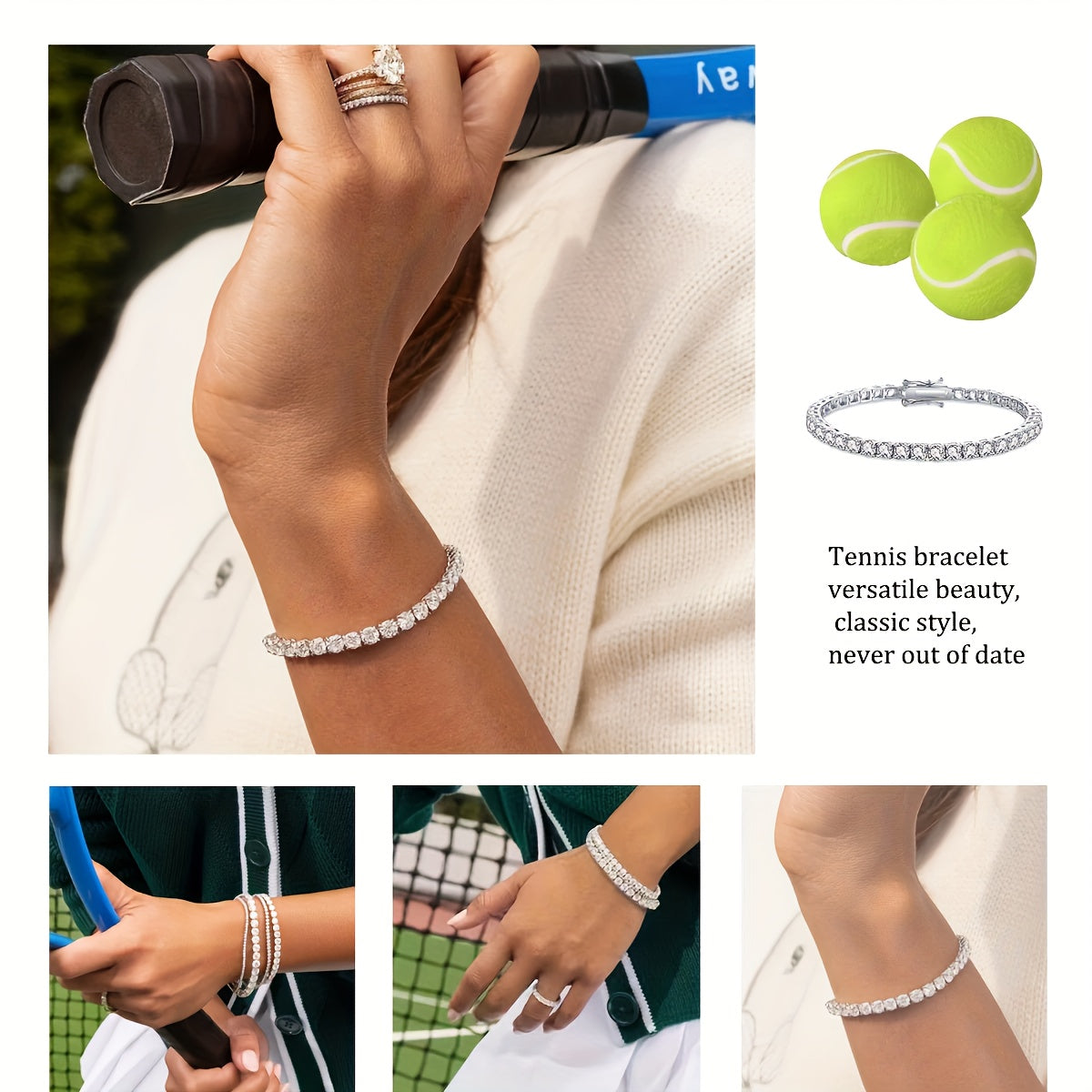 Tennis Bracelet 925 Sterling Silver 5mm 0.5-carat Moissanite, Exquisite Jewelry Gift, Suitable For Banquets And Dinners, Hip-hop, Couple Style, Bestseller, Luxurious, Wedding Gift, Anniversary Gift, Christmas And Birthday Gif