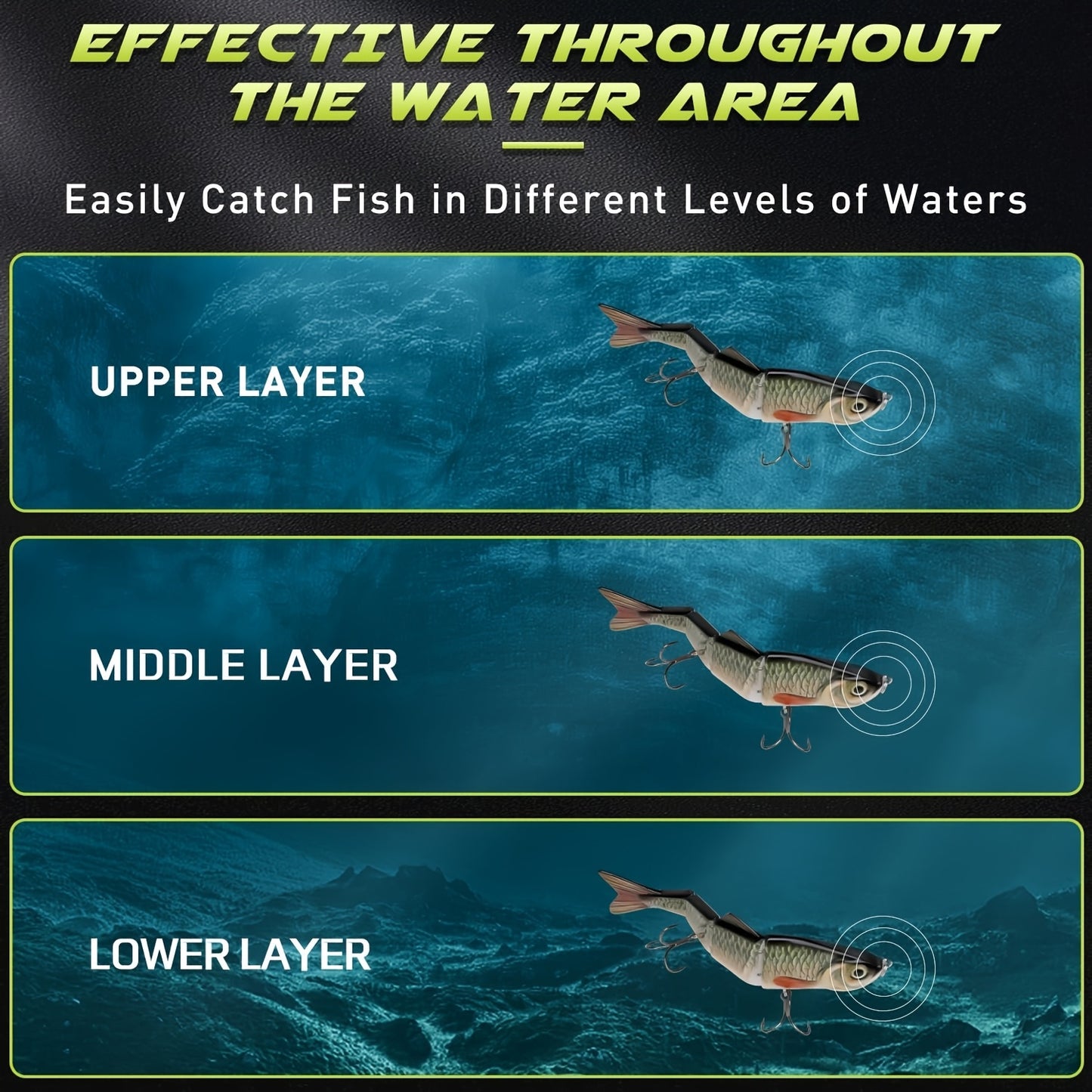 Fishing Lures for Freshwater or Saltwater, Easy to Use for Family Fishing Beginner and Pros, Lifelike Jointed Swimbait, Slow Sinking Bass Pike Panfish Walleye Lures, Fishing Gifts for Men, Available 365 Days