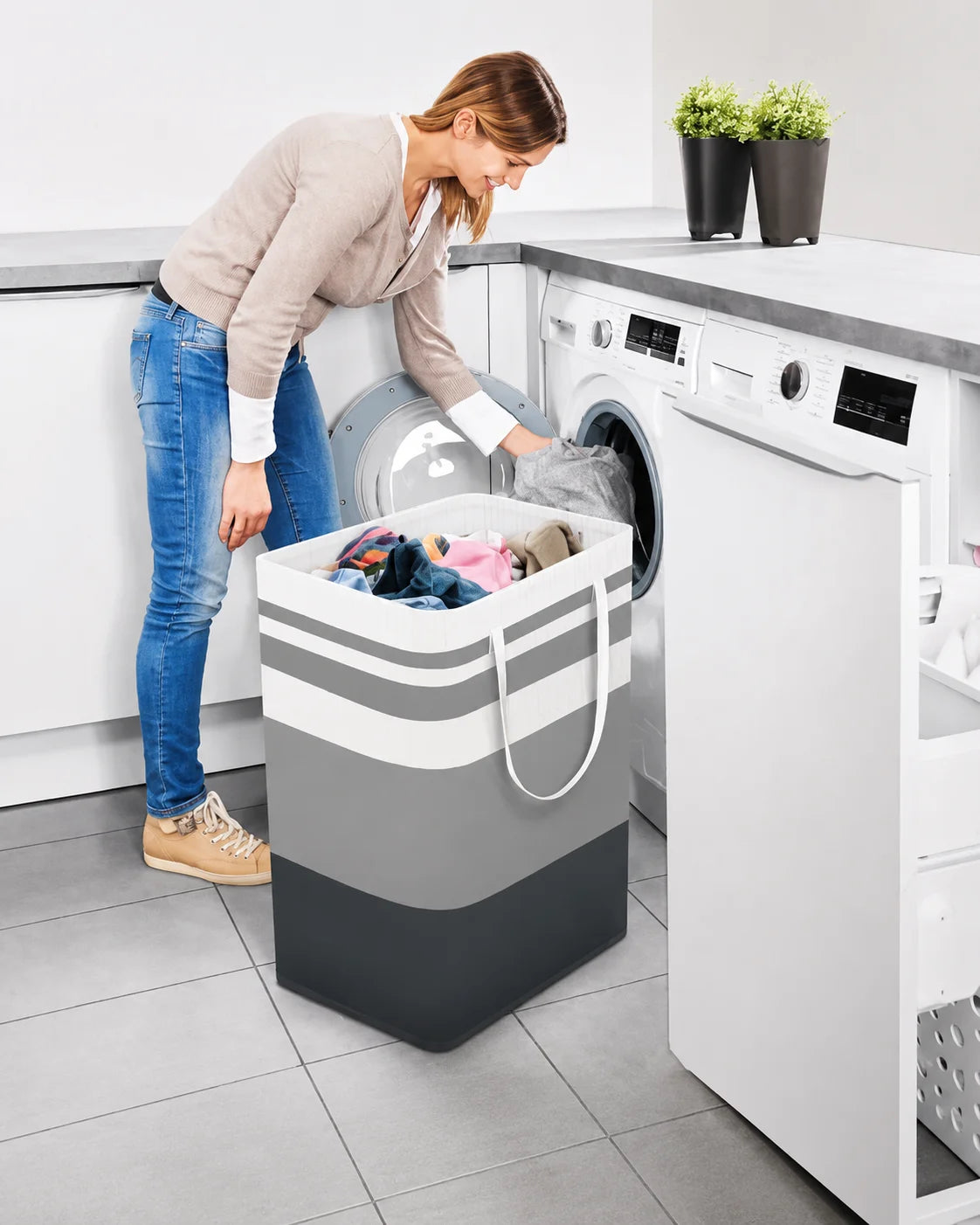 Large Laundry Basket, Collapsible Laundry Hamper for Clothes, Folding Storage Bin Container, High Capacity Wardrobe Clothes Organizer
