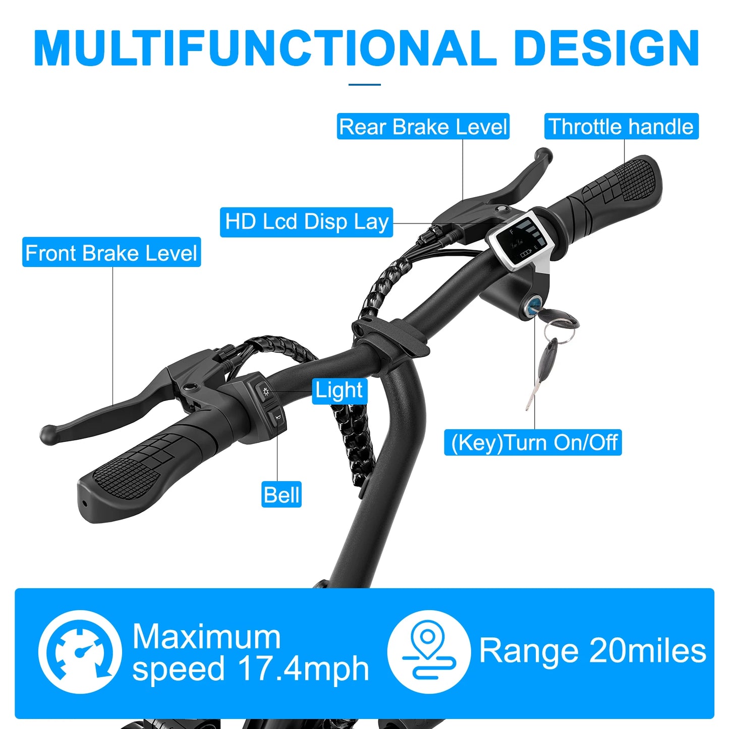 36V E Scooter with Seat,Adults Electric Scooter with 500W Power Motor 17.4mph 20 Mile,with Height Adjustable Seat & Dual Brakes