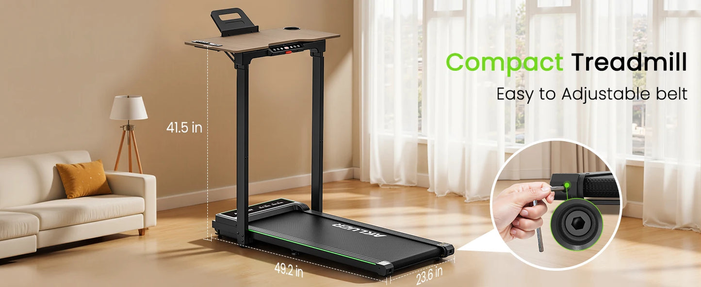 Akluer Walking Pad Treadmill,Compact Walking Pad, 2.5HP Desk Treadmills,Foldable Treadmill with Remote Control,for Home & Office