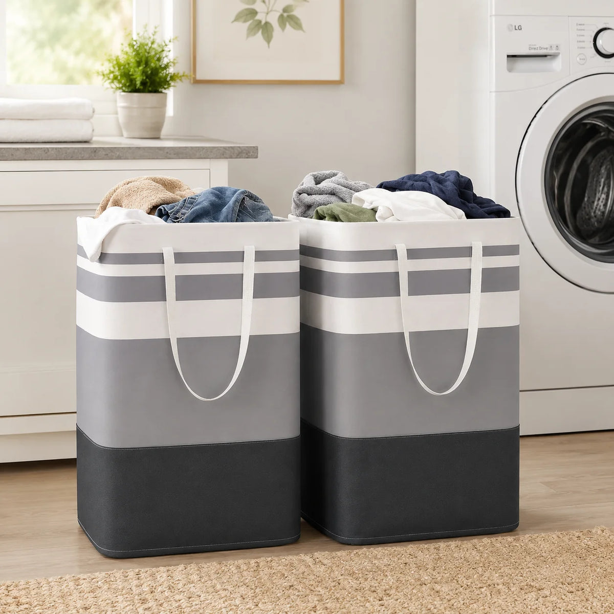 Large Laundry Basket, Collapsible Laundry Hamper for Clothes, Folding Storage Bin Container, High Capacity Wardrobe Clothes Organizer