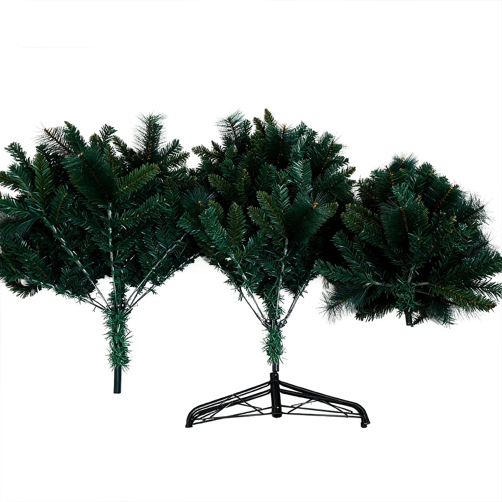 180cm 210cm 240cm Pop Up Christmas Tree Pre-Lit Pine Needle & PVC Mixed Artificial Tree with Iron Base Easy Setup Holiday Decor