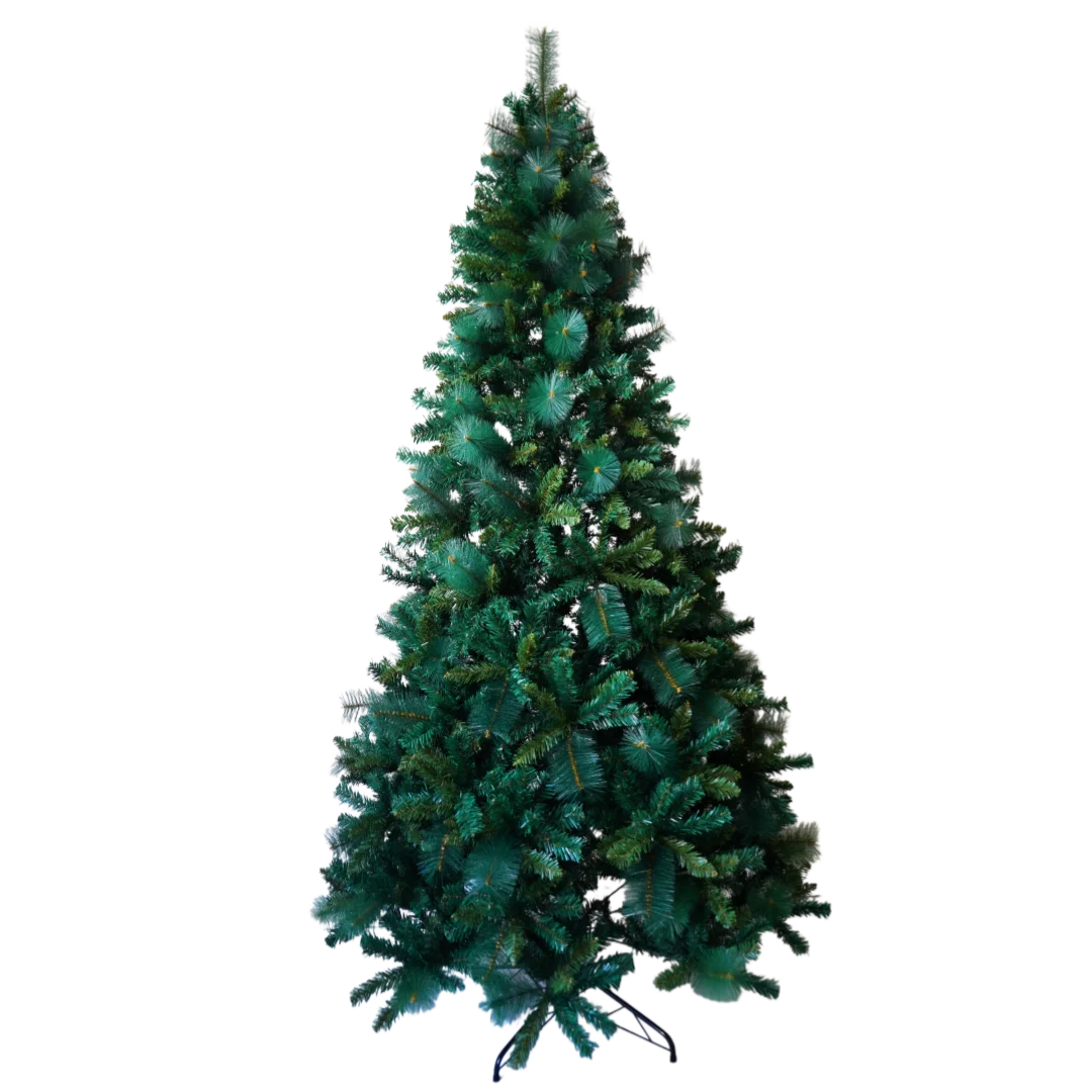 180cm 210cm 240cm Pop Up Christmas Tree Pre-Lit Pine Needle & PVC Mixed Artificial Tree with Iron Base Easy Setup Holiday Decor