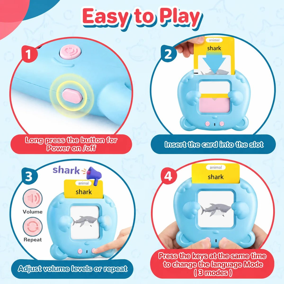 224 Sight Words 112 Cards Toddler Toys Talking Flash Cards for 1 2 3 4 5 6 Year Old Boys and Girls, Autism Sensory Toys for Autistic Children, Learning Educational Montessori Speech Therapy Kids Gifts