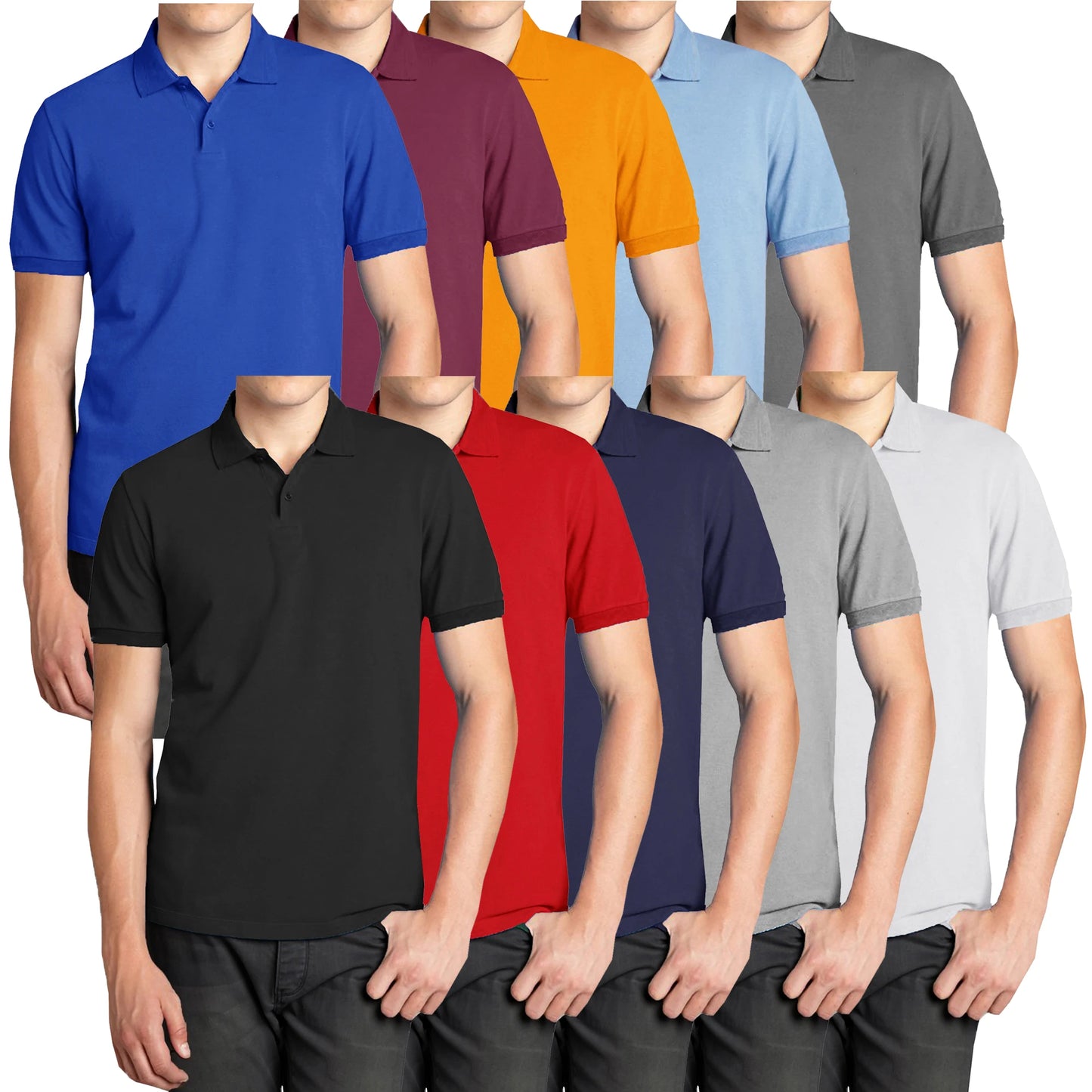 Men’s Short Sleeve Pique Polo Shirt Modern-Fit with Ribbed Collar and Breathable Cotton-Blend Fabric
