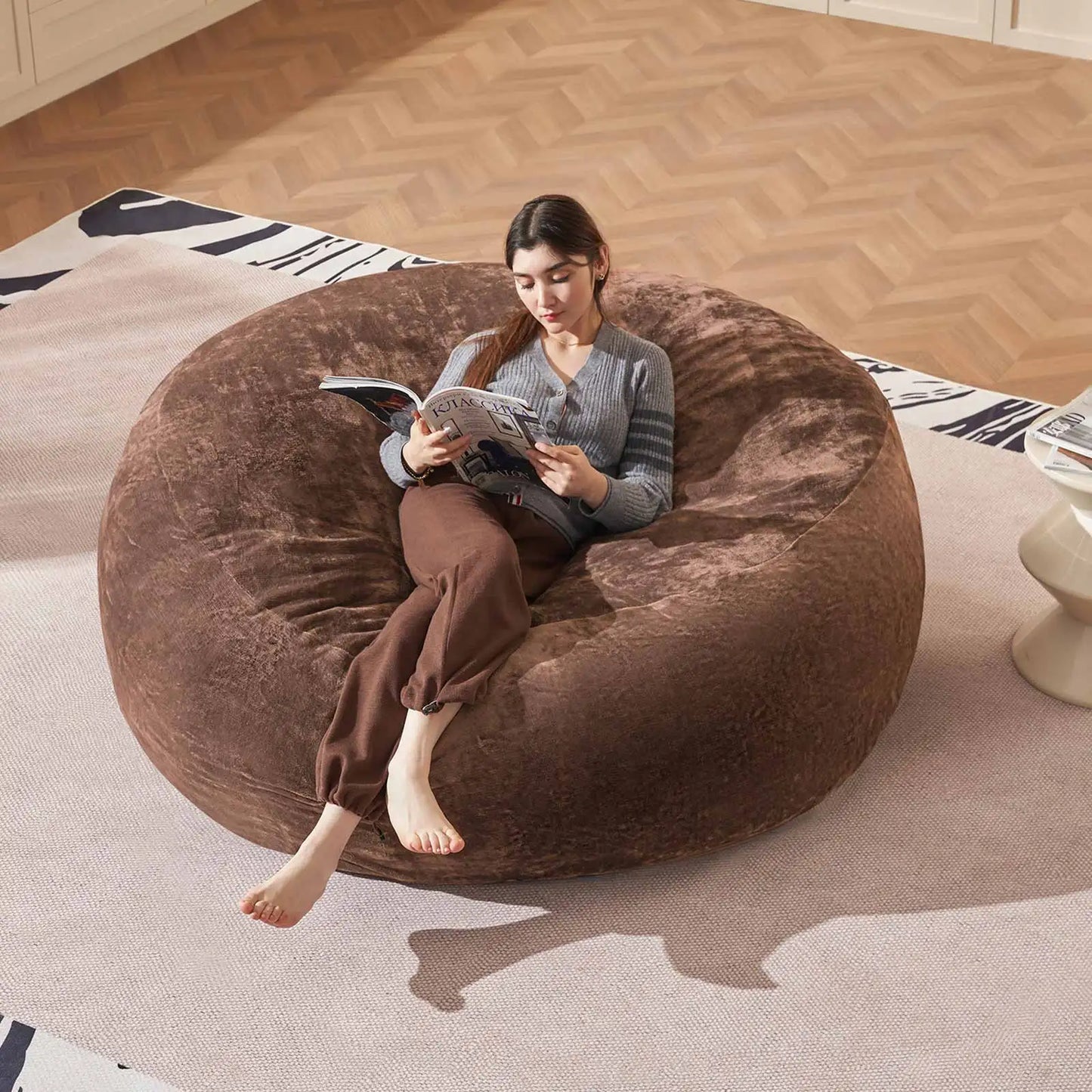 Bean Bag Chair with Filling Included Big Bean Bags Couch for Adults, Giant Beanbag Lazy Sofa for Living Room Bedroom and Dorm
