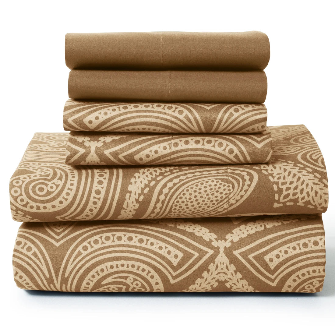Lux Decor 6Pc Paisley Sheet Set – Soft Microfiber, Wrinkle-Free, Luxurious Printed Bed Sheets