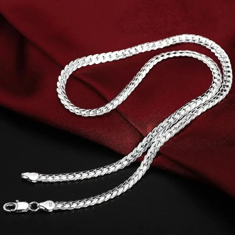 Minimalist Flat Cable Chain Necklace - 50cm Unisex Hypoallergenic Jewelry for Men & Women, Everyday Fade-Proof Design