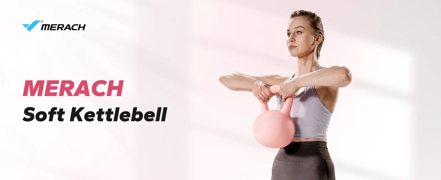 MERACH Soft Kettlebell Non-Slip Wide-Grip Handle Cushioned Horizontal Base Filled with Fine Mineral Sand Premium Kettle Bell