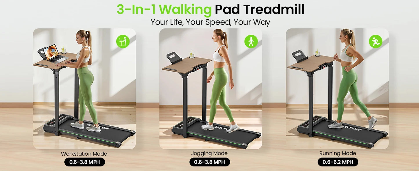 Akluer Walking Pad Treadmill,Compact Walking Pad, 2.5HP Desk Treadmills,Foldable Treadmill with Remote Control,for Home & Office