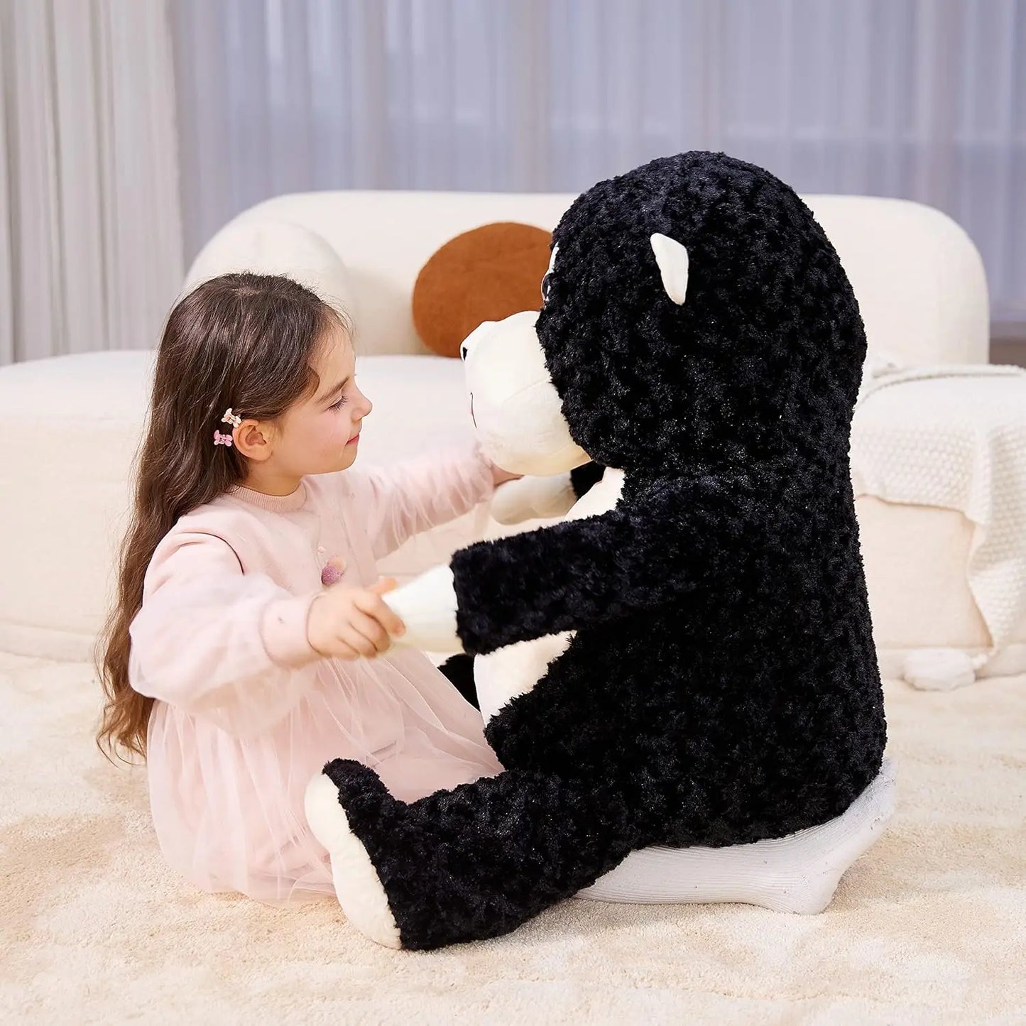 IKASA Large Monkey Plush Toy Stuffed Animal,Giant Jumbo Soft Toys,Cute Huge Big Size Fat Oversized Fluffy Plushy Plushie,Gifts