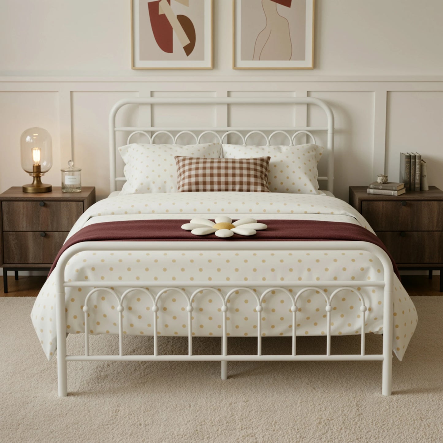 HOOMIC Twin/Full/Queen/King Size Metal Platform Bed Frame with Victorian Iron Headboard & Footboard, No Box Spring Needed
