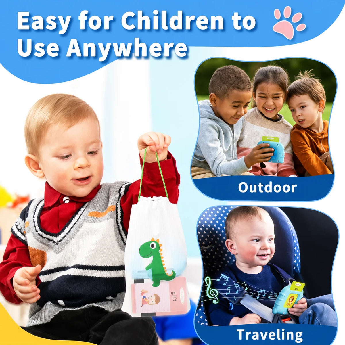 224 Sight Words 112 Cards Toddler Toys Talking Flash Cards for 1 2 3 4 5 6 Year Old Boys and Girls, Autism Sensory Toys for Autistic Children, Learning Educational Montessori Speech Therapy Kids Gifts