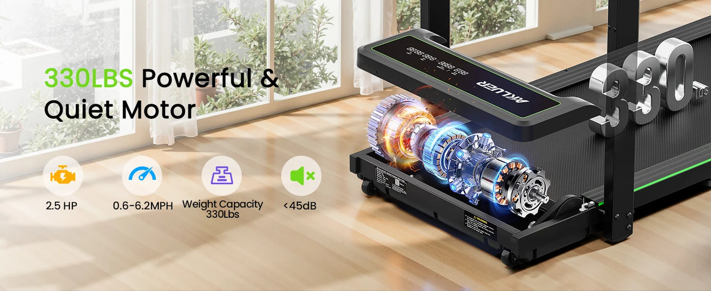Akluer Walking Pad Treadmill,Compact Walking Pad, 2.5HP Desk Treadmills,Foldable Treadmill with Remote Control,for Home & Office