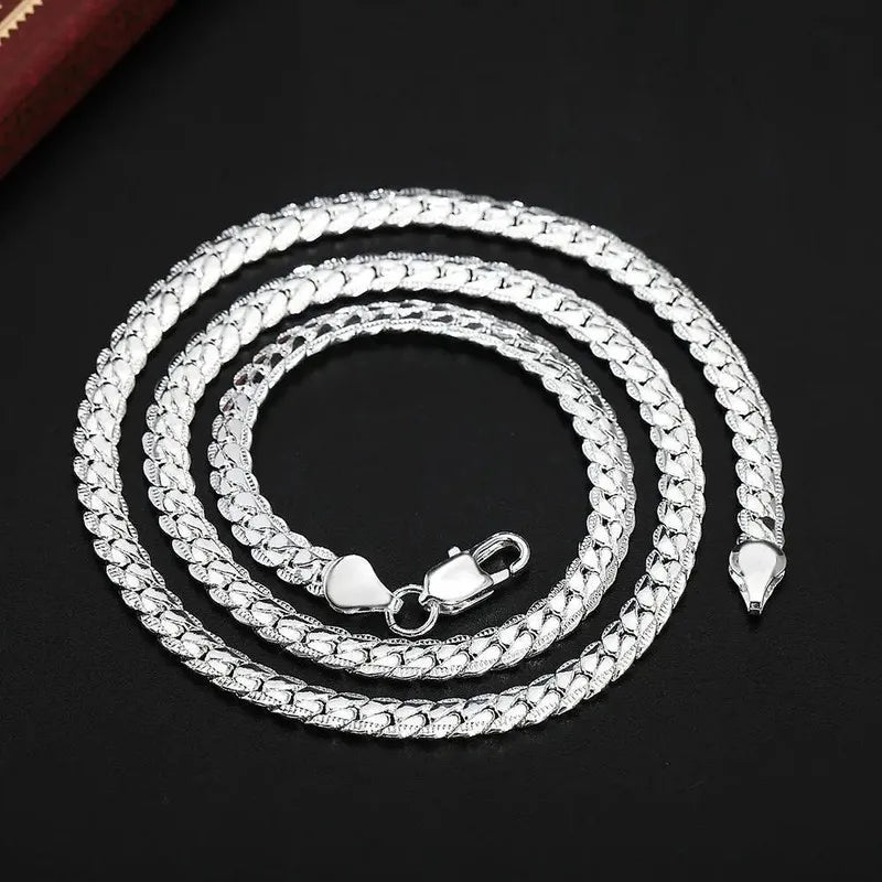 Minimalist Flat Cable Chain Necklace - 50cm Unisex Hypoallergenic Jewelry for Men & Women, Everyday Fade-Proof Design