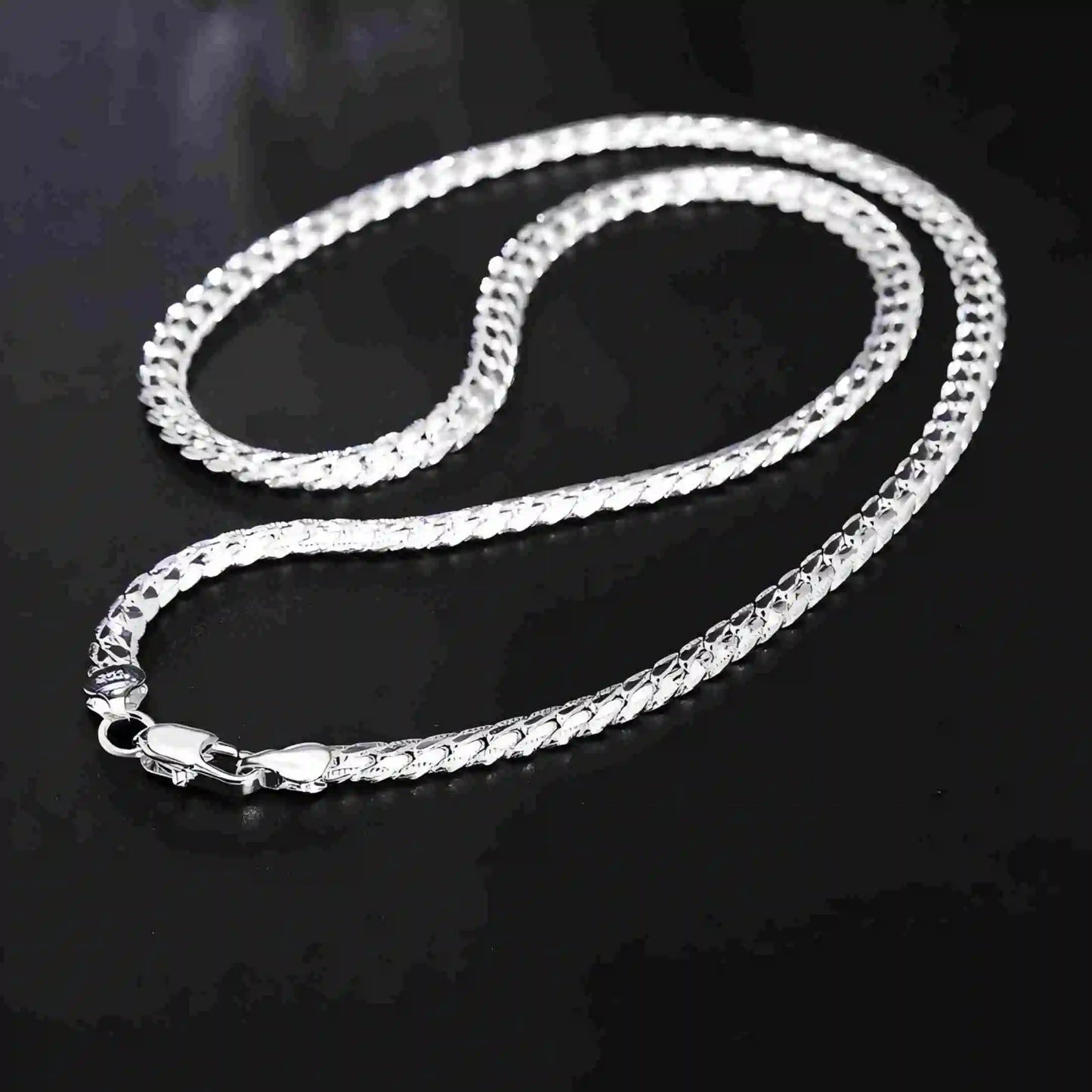 Minimalist Flat Cable Chain Necklace - 50cm Unisex Hypoallergenic Jewelry for Men & Women, Everyday Fade-Proof Design
