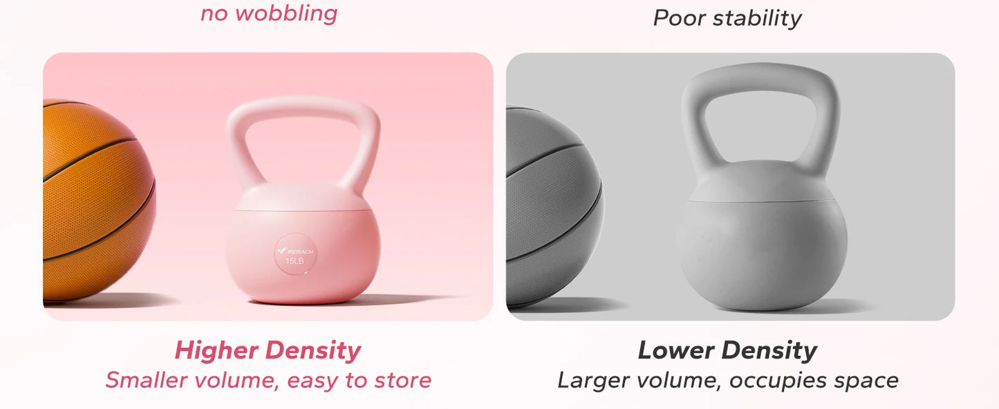 MERACH Soft Kettlebell Non-Slip Wide-Grip Handle Cushioned Horizontal Base Filled with Fine Mineral Sand Premium Kettle Bell