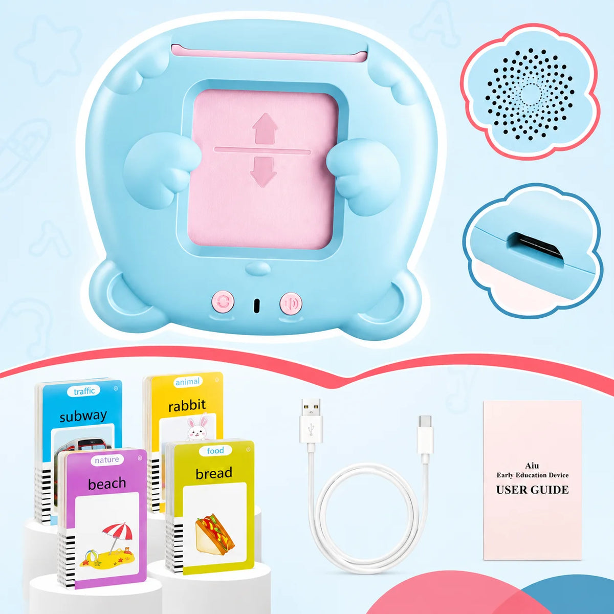 224 Sight Words 112 Cards Toddler Toys Talking Flash Cards for 1 2 3 4 5 6 Year Old Boys and Girls, Autism Sensory Toys for Autistic Children, Learning Educational Montessori Speech Therapy Kids Gifts