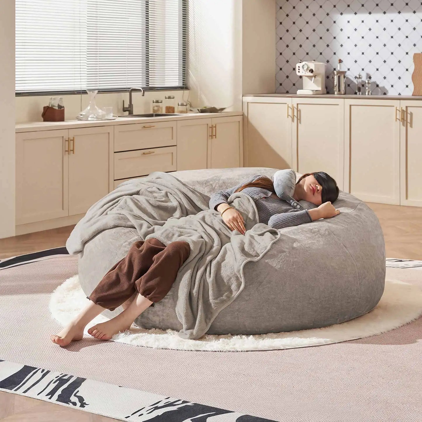 Bean Bag Chair with Filling Included Big Bean Bags Couch for Adults, Giant Beanbag Lazy Sofa for Living Room Bedroom and Dorm