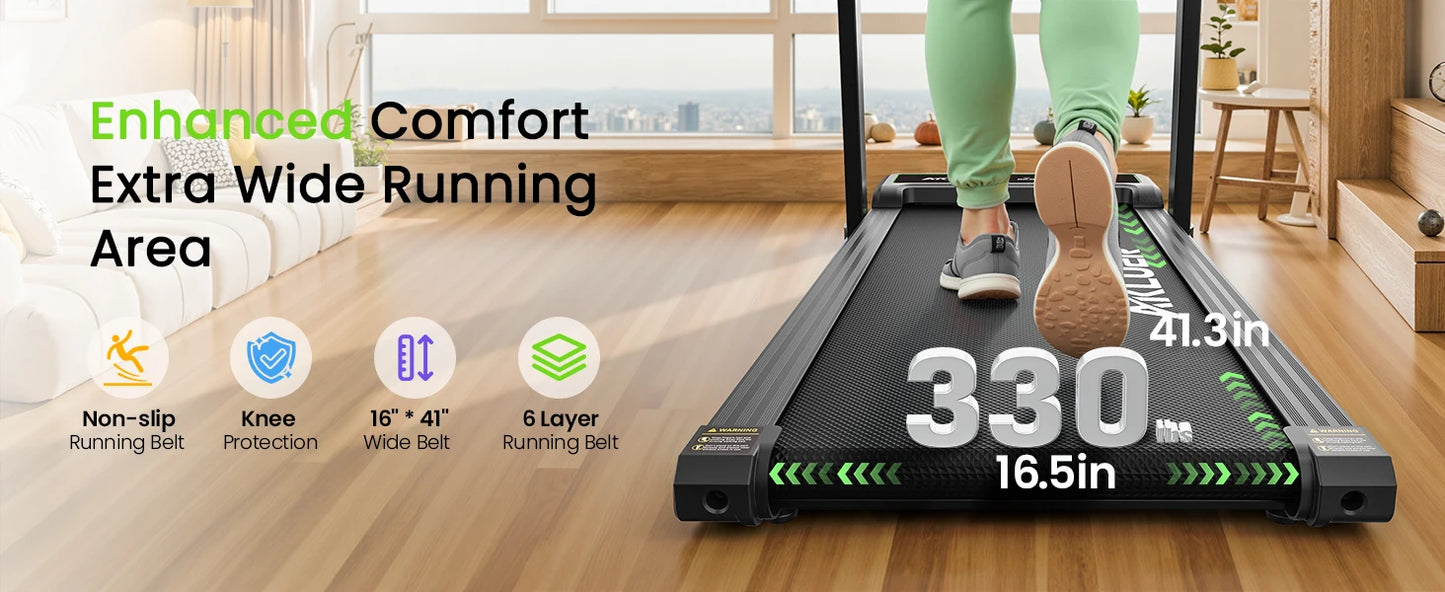 Akluer Walking Pad Treadmill,Compact Walking Pad, 2.5HP Desk Treadmills,Foldable Treadmill with Remote Control,for Home & Office