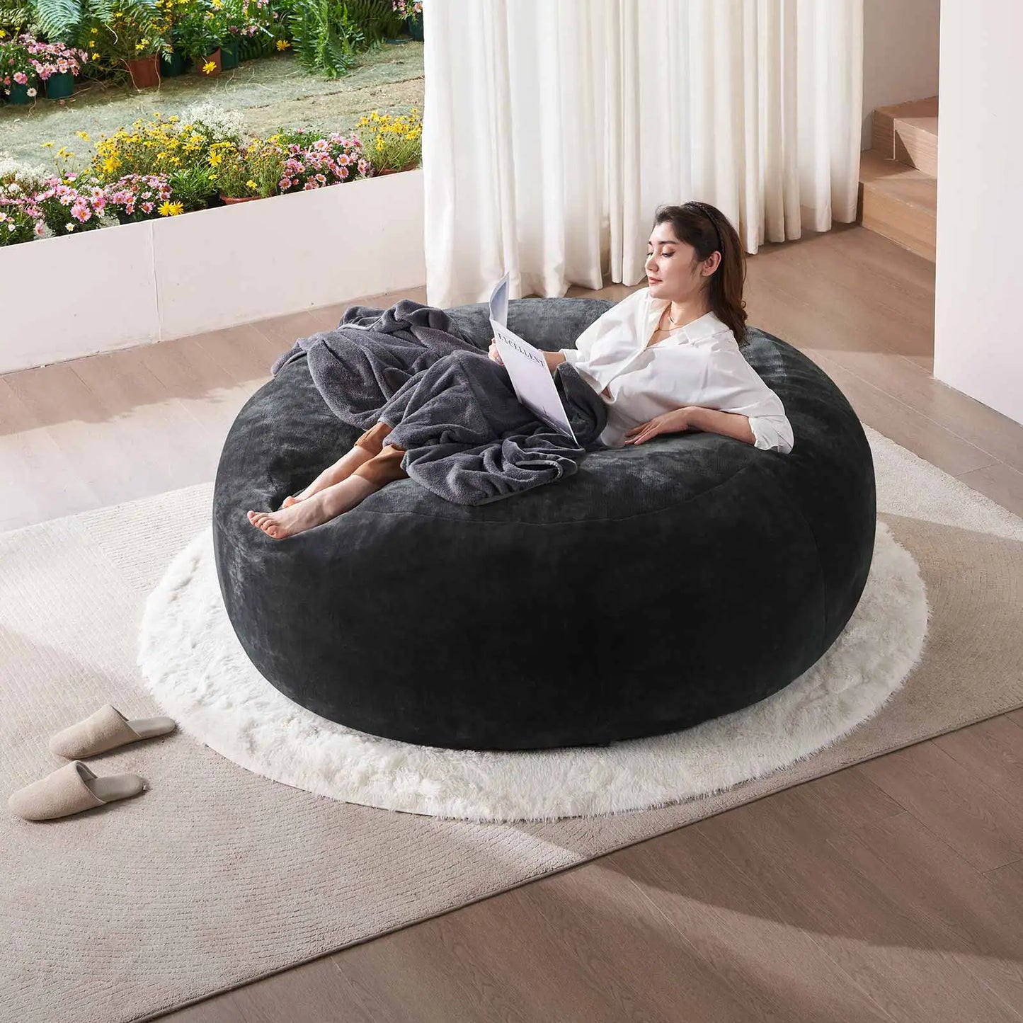 Bean Bag Chair with Filling Included Big Bean Bags Couch for Adults, Giant Beanbag Lazy Sofa for Living Room Bedroom and Dorm