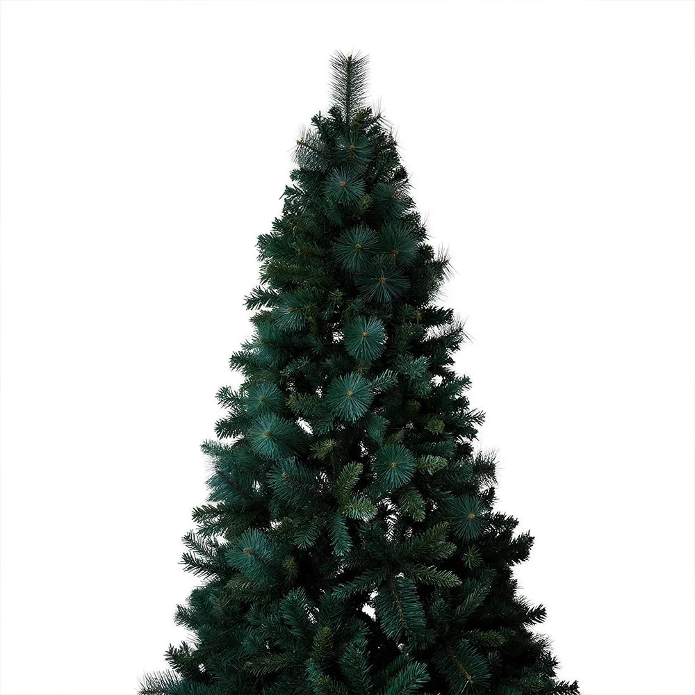 180cm 210cm 240cm Pop Up Christmas Tree Pre-Lit Pine Needle & PVC Mixed Artificial Tree with Iron Base Easy Setup Holiday Decor