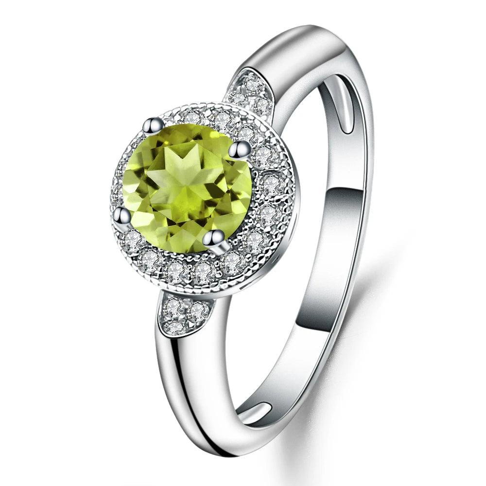 GEM'S BALLET 1.05Ct Round Natural Red Garnet Gemstone Ring 925 Sterling Silver Classic Wedding Rings for Women Fine Jewelry