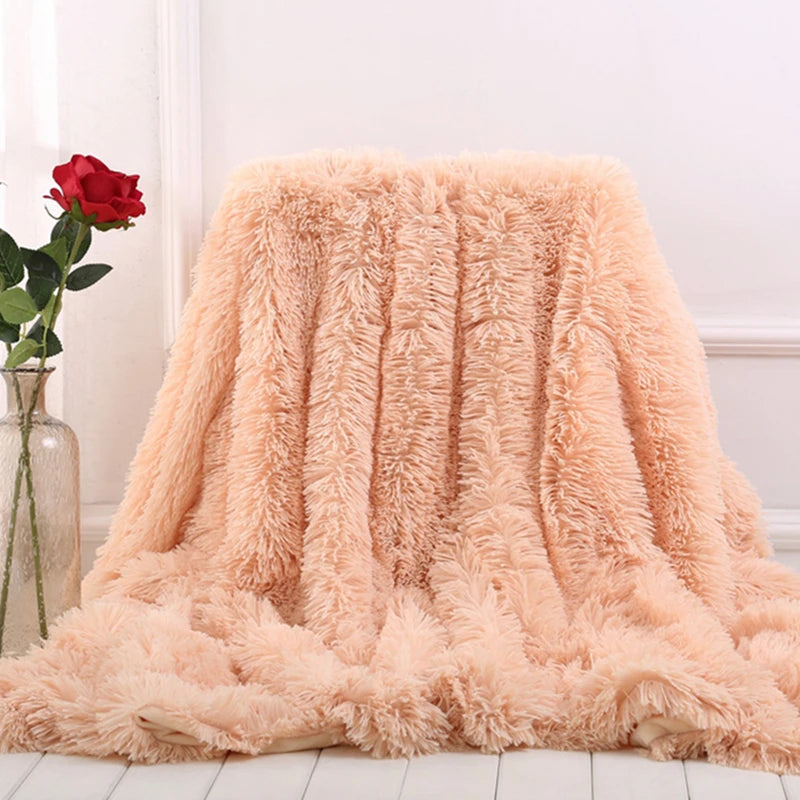 BeddingOutlet Shaggy Throw Blanket Super Soft Plush Bed Cover Fluffy Faux Fur Blanket Fleece Blankets for Beds Couch Sofa manta