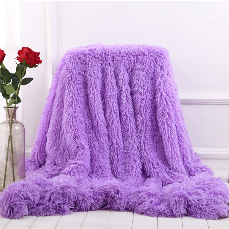 BeddingOutlet Shaggy Throw Blanket Super Soft Plush Bed Cover Fluffy Faux Fur Blanket Fleece Blankets for Beds Couch Sofa manta