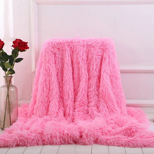 BeddingOutlet Shaggy Throw Blanket Super Soft Plush Bed Cover Fluffy Faux Fur Blanket Fleece Blankets for Beds Couch Sofa manta